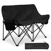 Sunula Faltbarer Campingsofa für 2 Personen, Tragbarer Campingstuhl bis 150 kg, Mit Armlehne und Tragetasche, Outdoor-Faltstuhl, Ideal für Picknick, Camping, Garten, Balkon, Angeln